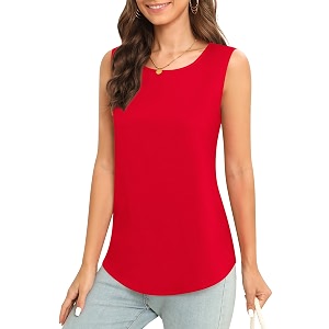 Womens Sleeveless Chiffon Tank Top Business Casual