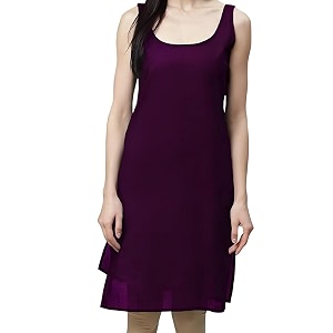 Womens Sleeveless Cotton Inner Slip Dress Round