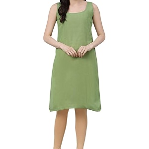 Womens Sleeveless Cotton Inner Slip Dress Round