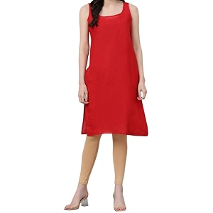 Womens Sleeveless Cotton Inner Slip Dress Round