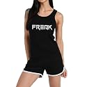 Women's Sleeveless Cotton Workout Outfits High Waist Running Shorts, Gym, Yoga Sports Printed Tank Top &amp; Shorts Sets L251