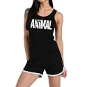 Women's Sleeveless Cotton Workout Outfits High Waist Running Shorts, Gym, Yoga Sports Printed Tank Top &amp; Shorts Sets L251