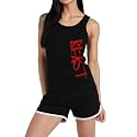 Women's Sleeveless Cotton Workout Outfits High Waist Running Shorts, Gym, Yoga Sports Printed Tank Top &amp; Shorts Sets L251