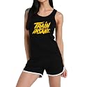 Women's Sleeveless Cotton Workout Outfits High Waist Running Shorts, Gym, Yoga Sports Printed Tank Top &amp; Shorts Sets L251