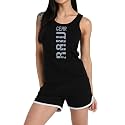 Women's Sleeveless Cotton Workout Outfits High Waist Running Shorts, Gym, Yoga Sports Printed Tank Top &amp; Shorts Sets L251