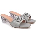 Women39s Slip On-On Heeled Sandals with Transparent