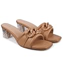 Women39s Slip On-On Heeled Sandals with Transparent