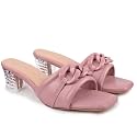 Women39s Slip On-On Heeled Sandals with Transparent