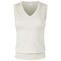 Women's Solid Basic V-Neck Sleeveless Soft Stretch Pullover Sweater Vest Top
