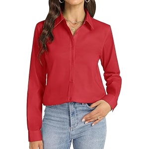 Womens Solid Full Sleeve Rayon Shirt -