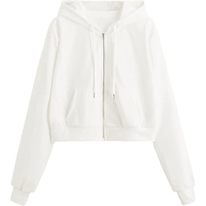 Womens Solid Long Hooded Neck Fleece Hoodie