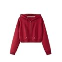 Women39s Solid Long Hooded Neck Fleece Hoodie