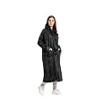 Women's Solid Polyester Double Layer Long Ponchu Raincoat