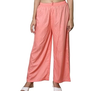Womens Solid Rayon Palazzo Pants Regular Palazo