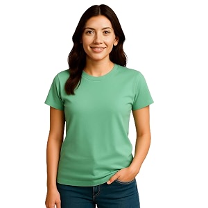 Womens Solid Round Neck Half Sleeves Polyester
