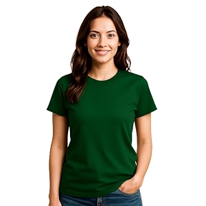 Womens Solid Round Neck Half Sleeves Polyester