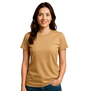 Womens Solid Round Neck Half Sleeves Polyester