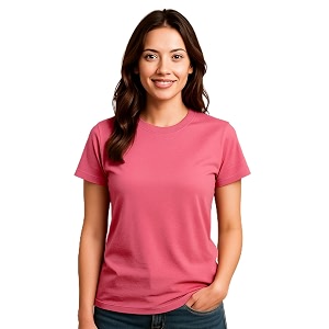 Womens Solid Round Neck Half Sleeves Polyester
