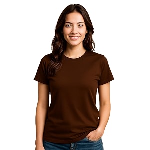 Womens Solid Round Neck Half Sleeves Polyester