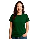 Women39s Solid Round Neck Half Sleeves Polyester