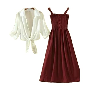 Womens Solid Sleeveless Midi Dress with White