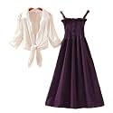 Women39s Solid Sleeveless Midi Dress with White