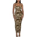 Women's Spaghetti Strap Bodycon Dress - Summer Casual Maxi Club Party Long Tight Slip Dresses