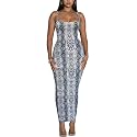 Women's Spaghetti Strap Bodycon Dress - Summer Casual Maxi Club Party Long Tight Slip Dresses