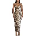 Women's Spaghetti Strap Bodycon Dress - Summer Casual Maxi Club Party Long Tight Slip Dresses