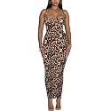 Women's Spaghetti Strap Bodycon Dress - Summer Casual Maxi Club Party Long Tight Slip Dresses