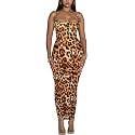 Women's Spaghetti Strap Bodycon Dress - Summer Casual Maxi Club Party Long Tight Slip Dresses
