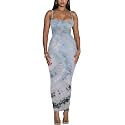 Women's Spaghetti Strap Bodycon Dress - Summer Casual Maxi Club Party Long Tight Slip Dresses