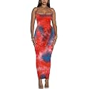 Women's Spaghetti Strap Bodycon Dress - Summer Casual Maxi Club Party Long Tight Slip Dresses