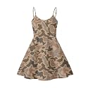 Women's Spaghetti Strap Dress Summer Casual Swing Sundress Girls Beachwear Swing Mini Dress