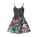 Women's Spaghetti Strap Dress Summer Casual Swing Sundress Girls Beachwear Swing Mini Dress