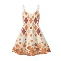 Women's Spaghetti Strap Dress Summer Casual Swing Sundress Girls Beachwear Swing Mini Dress