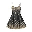 Women's Spaghetti Strap Dress Summer Casual Swing Sundress Girls Beachwear Swing Mini Dress