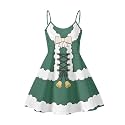 Women's Spaghetti Strap Dress Summer Casual Swing Sundress Girls Beachwear Swing Mini Dress