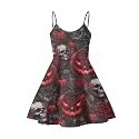 Women's Spaghetti Strap Dress Summer Casual Swing Sundress Girls Beachwear Swing Mini Dress
