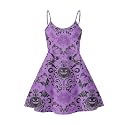 Women's Spaghetti Strap Dress Summer Casual Swing Sundress Girls Beachwear Swing Mini Dress