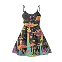 Women's Spaghetti Strap Dress Summer Casual Swing Sundress Girls Beachwear Swing Mini Dress