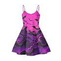Women's Spaghetti Strap Dress Summer Casual Swing Sundress Girls Beachwear Swing Mini Dress