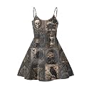 Women's Spaghetti Strap Dress Summer Casual Swing Sundress Girls Beachwear Swing Mini Dress