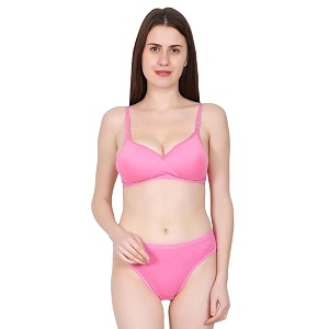 Womens Spandex Cotton Padded Lingerie Bra Panty