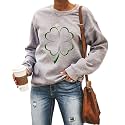 Women's St Patrick's Day Shamrock Sweatshirt Irish Shirts Pullover Top Cute Long Sleeve Holiday Outfit &amp; Gift