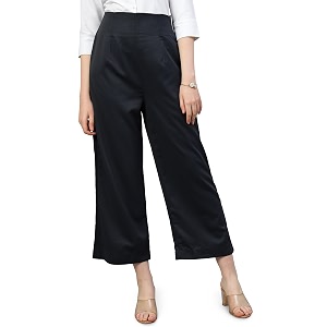 Womens Straight Fit High Rise Pleated Parallel