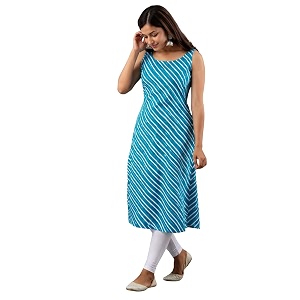 Womens Straight Fit Printed Crepe Kurta Casual