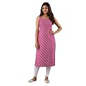 Women39s Straight Fit Printed Crepe Kurta Casual