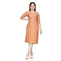 Women39s Straight Fit Printed Crepe Kurta Casual