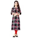 Women39s Straight Fit Printed Crepe Kurta Casual